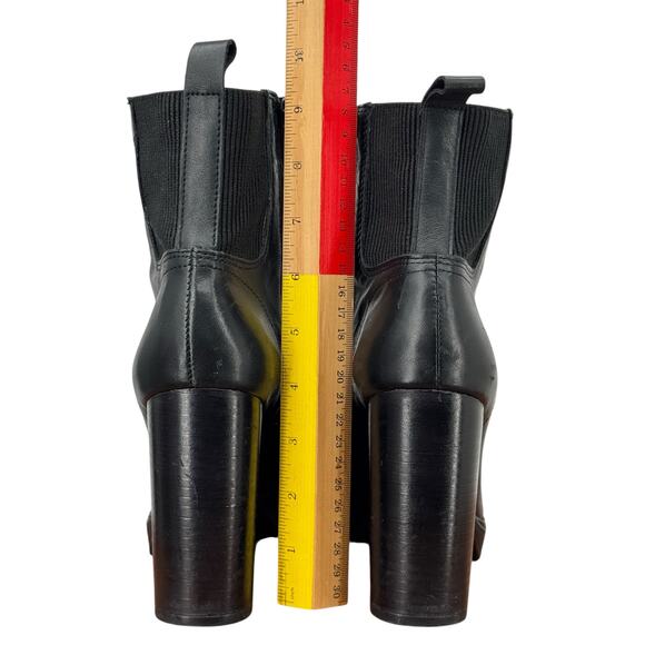 Steve Madden Revolve Latch Combat Boot Leather Women's 9 Black Lace Up Platform - Picture 5 of 10